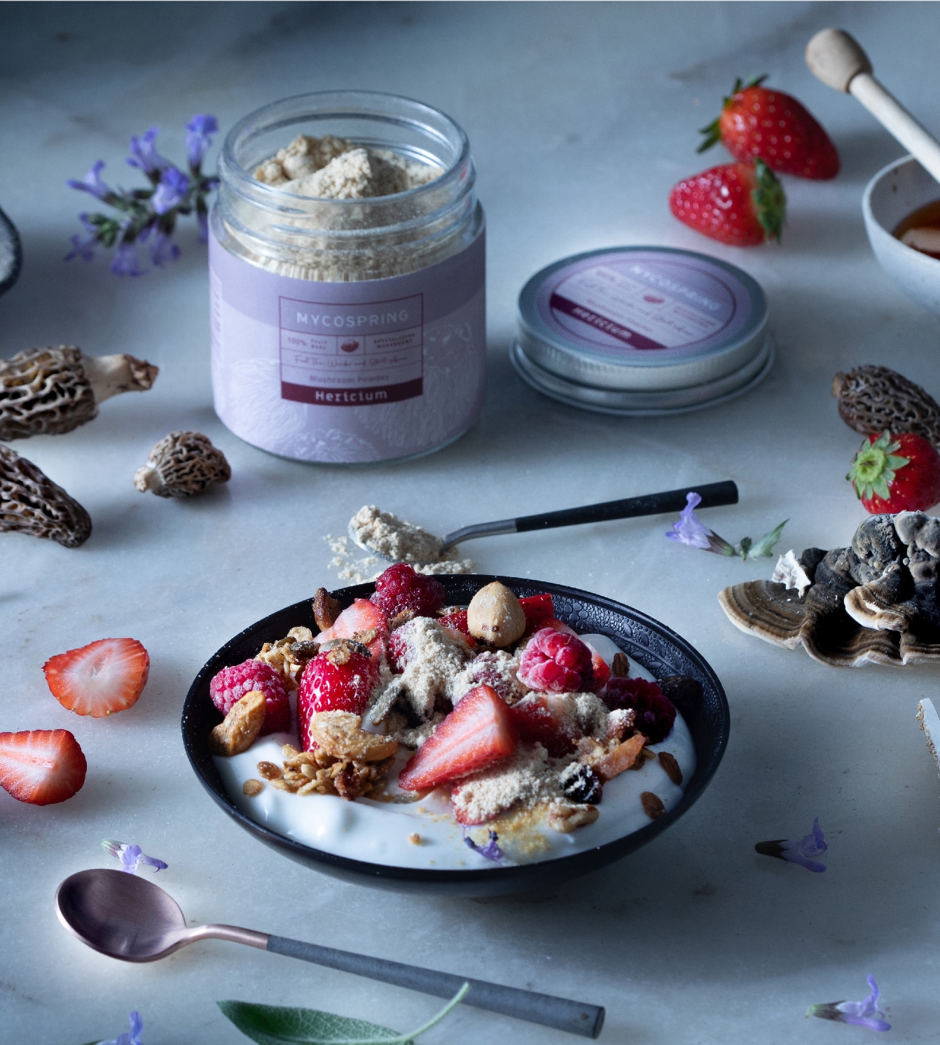 אבקת פטריות לשילוב בתזונה